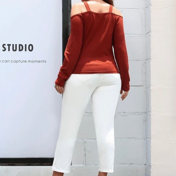 Plus Cold Shoulder Drawstring Front Tee - Picture 2 of 2